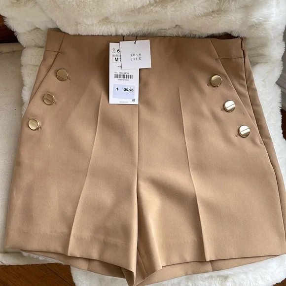 Zara Shorts High Waist Beige Zara Sailor Shorts Poshmark